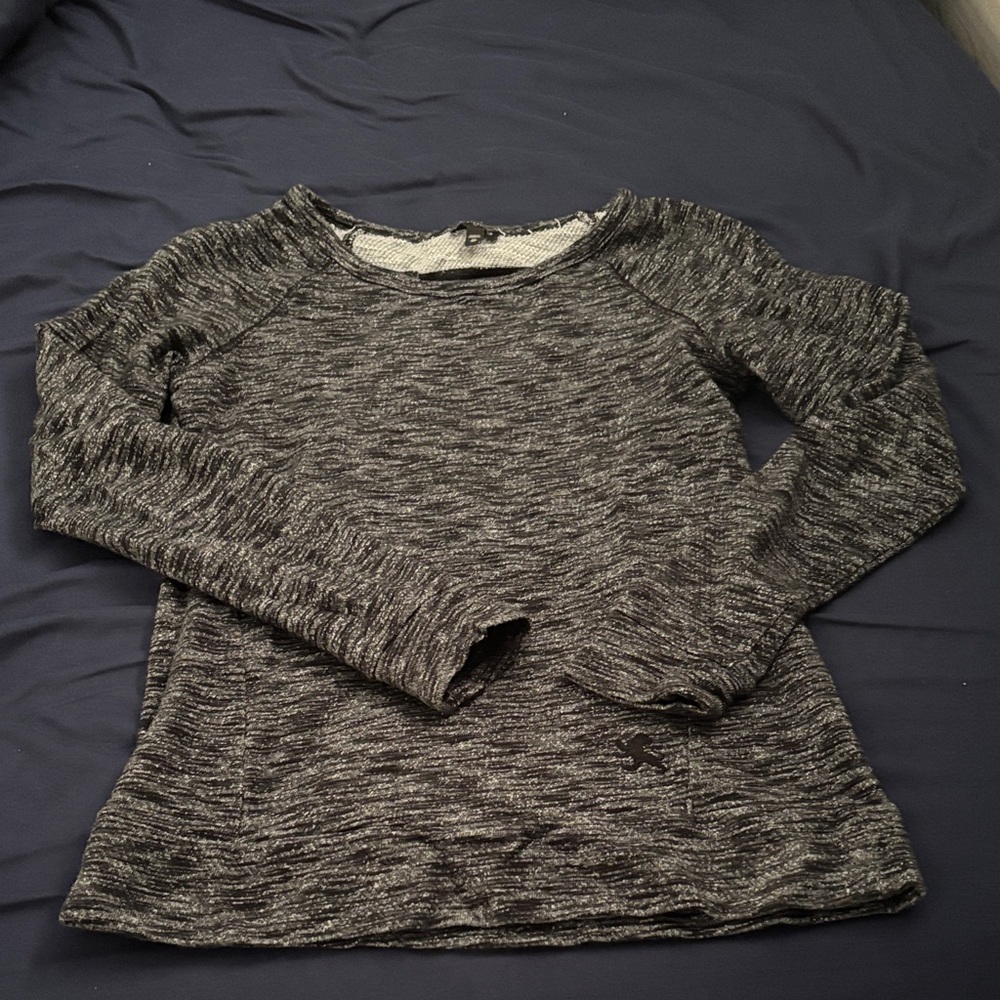 Black and white Long Sleeve, open back Sweatshirt